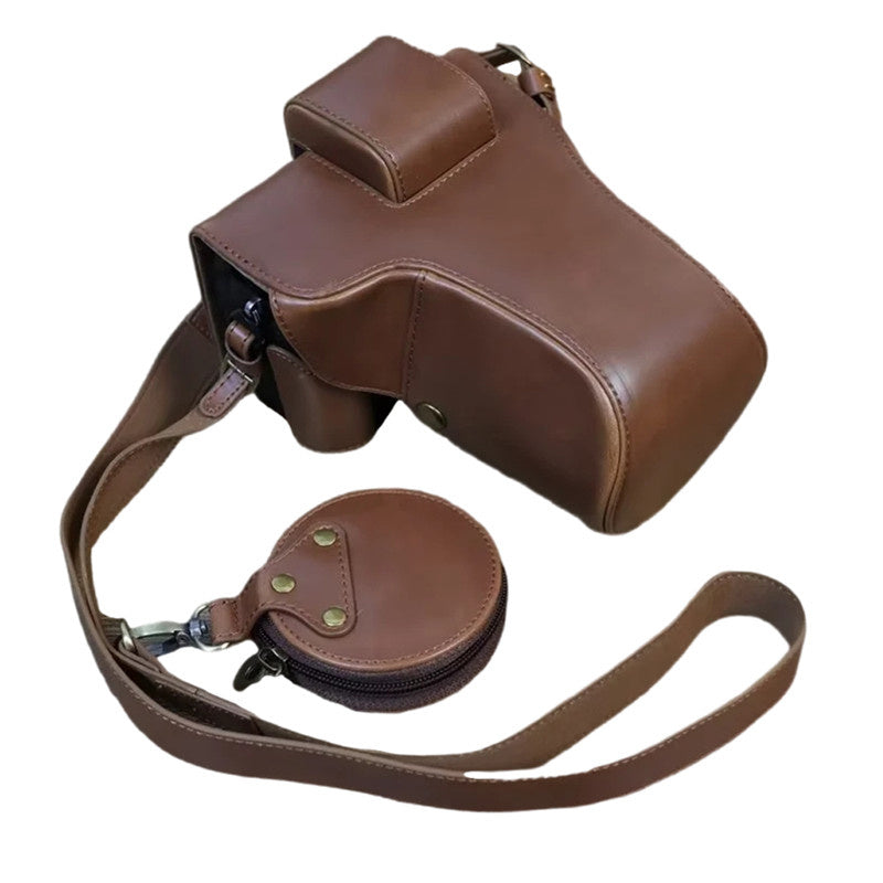 For Fuji X-T5 Battery Opening Design Detachable PU Leather Camera Bag Protective Case with Lens Pouch and Shoulder Strap For Fuji X-T5 Battery Opening Design Detachable PU Leather Camera Bag Protective Case with Lens Pouch and Shoulder Strap